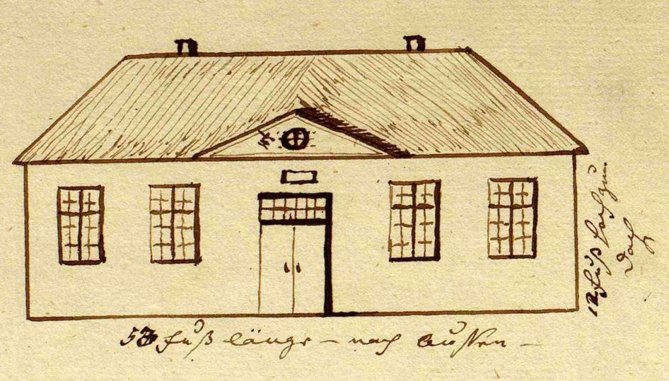 Abbildung 1: Ansicht des neuen Schulhauses 1816, Stadtarchiv Kiel Akte 46566 Abbildung 1: Ansicht des neuen Schulhauses 1816, Stadtarchiv Kiel Akte 46566